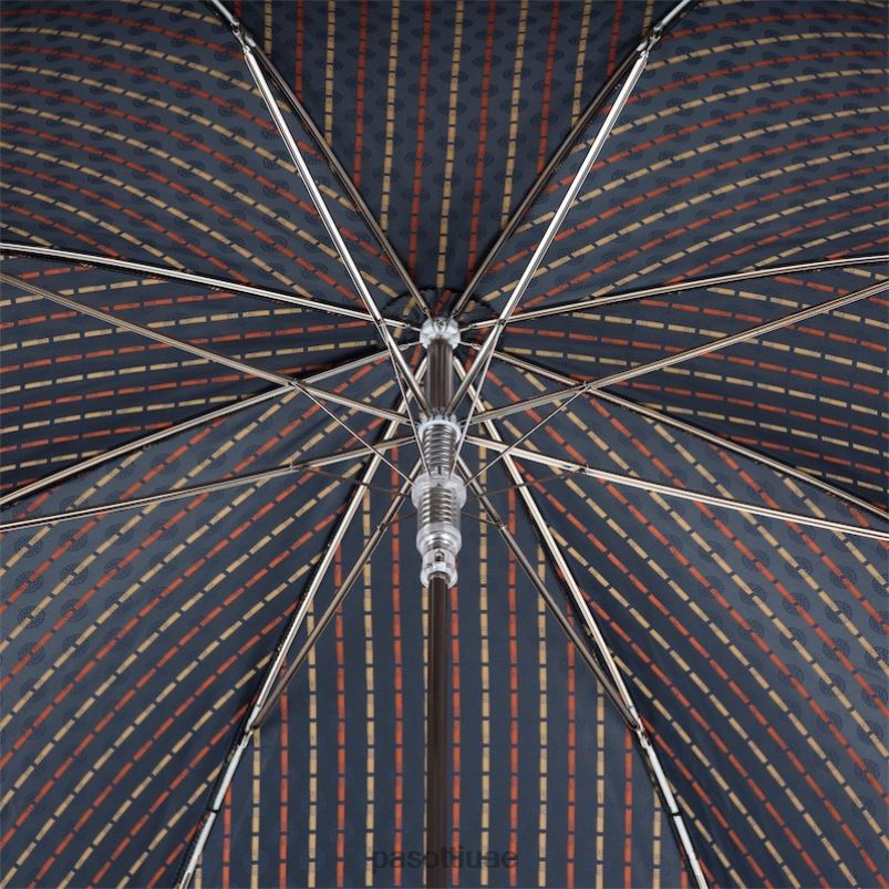 مظلة | 478 51404-2 ع - مظلة بطبعة ربطة عنق ومقبض جلدي برتقالي PASOTTI Z446V152